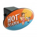 Hot Mama Mother With Kids At The Beach Pool Oval Tow Trailer Hitch Cover Plug Insert
