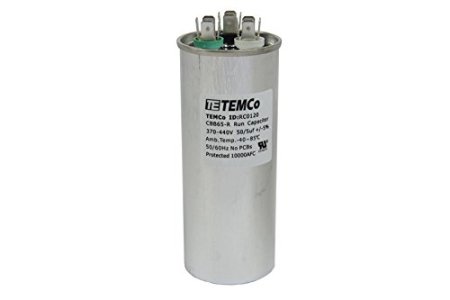 Temco Dual Run Capacitor Rc0120 50 Mfd 370 V 440 Vac Volt 5 Uf Ac Electric Motor Hvac