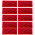 Red Class A Rectangular Reflectors 10 Pack 3 14 In X 1 4 Strong Adhesive Backing For Trailers Trucks Boats Rvs And Industrial 