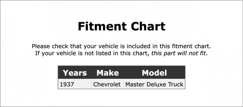 Lower Radiator Coolant Hose For Chevrolet Master Deluxe Truck 1937 Pc-147972