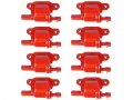 Red Ignition Coil Kit Set Of 8 Compatible With 2007-2013 Chevy Avalanche 