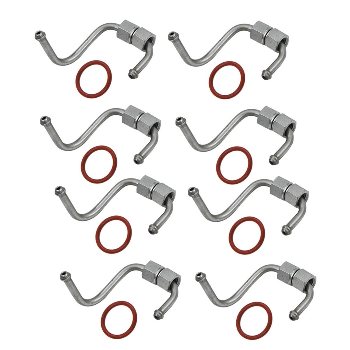 Diesel Fuel Injector Lines Connecting Rods And O Rings 8 Pcs Replacement For 8c3z-9229-a 8c3z9229a With Gaskets