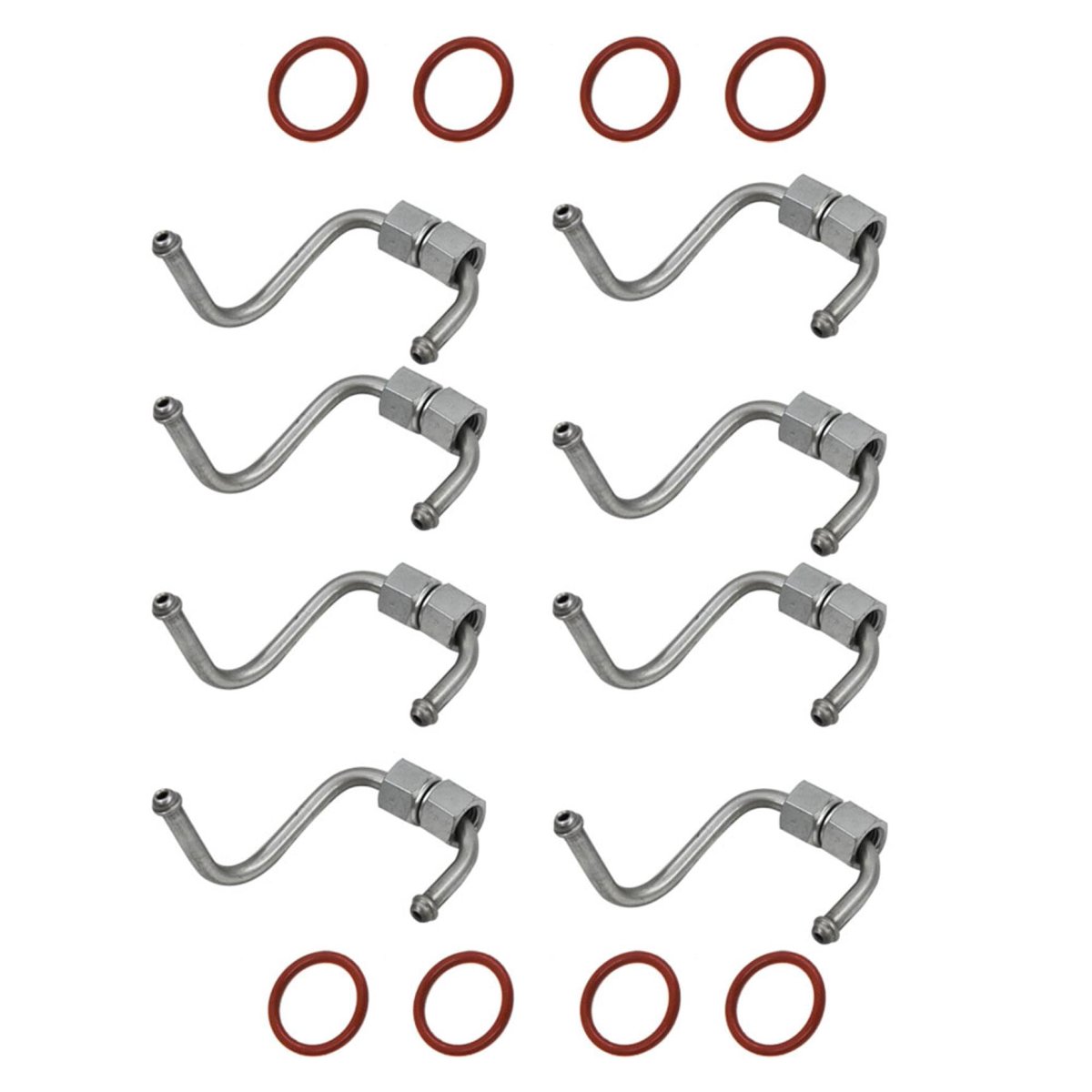 Diesel Fuel Injector Lines Connecting Rods And O Rings 8 Pcs Replacement For 8c3z-9229-a 8c3z9229a With Gaskets