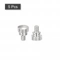 Uxcell Knurled Thumb Screws M4x6mm Brass Shoulder Bolts Grip Knobs Fasteners Nickel Plated 5pcs
