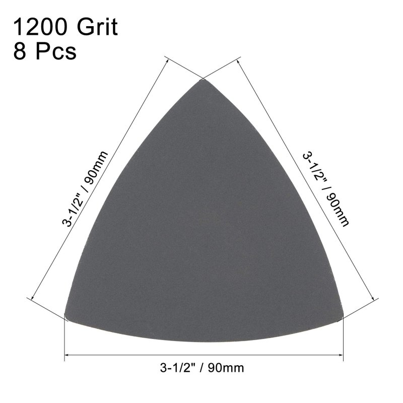 Triangular Sandpaper Hook And Loop Triangle Sanding Pad Fit 3-1 2 Oscillating Multi-tool Silicon Carbide For Wet Dry Use 1200