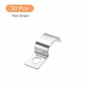 Uxcell 30 Pcs Pipe Strap 304 Stainless Steel Support Fit For 1 2in2mm Tube Tension Clip With 1 Hole 6mm Height Continuouss Emt