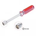 Uxcell Non-magnetic 12mm Nut Driver Red Coded Handle With 3 7 Inch Shaft