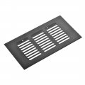 Rectangle Air Vents 5 91x3 15 Inch Grille Mesh Airflow Louver For Cabinet Shoebox Bathroom Door Aluminum Alloy Black Pack Of 2 