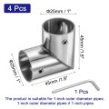 4pcs 90 Degree Structural Pipe Connectors 2 Way End Rails Clamp With Wrench Stainless Steel Corner Fittings For Diy Shelf