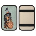 Qsirbc Car Center Console Covers Dachshund Halloween Witch Hat Plush Soft Memory Foam Arm Rest Cover 12 8 X Auto Armrest