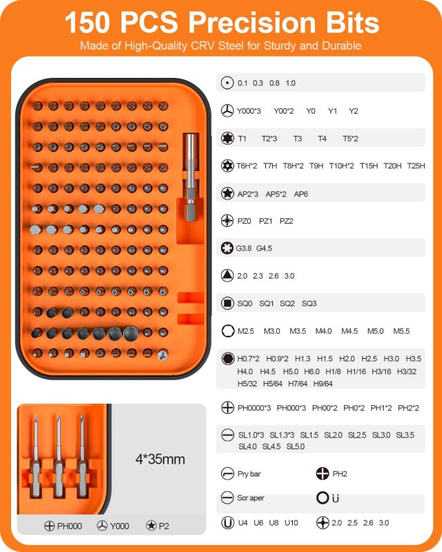 Precision Screwdriver Set 150 In 1 Magnetic Repair Tool Kit With Flexible Shaft And Extension Rod For Mobile Phone Game Console