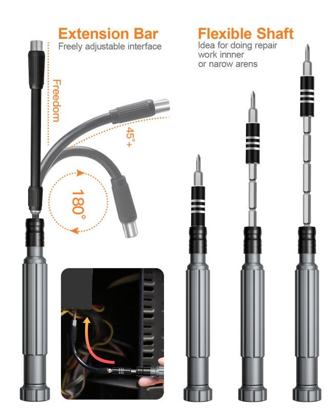 Precision Screwdriver Set 150 In 1 Magnetic Repair Tool Kit With Flexible Shaft And Extension Rod For Mobile Phone Game Console