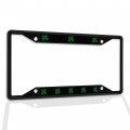 Fastasticdeals Metal Insert License Plate Frame Good Luck Clover Weatherproof Car Accessories Black 4 Holes Solid 
