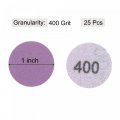 Uxcell 25pcs 1-inch Purple Sanding Discs 400 Grits Hook And Loop Professional Aluminum Oxide Sand Paper Mini Size For Wood