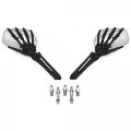 Krator Mt333-bh Universal Cruiser M8 M10 H-d Black Chrome Skeleton Hand Motorcycle Mirrors
