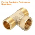 Uxcell Brass Tee Swivel Pipe Fitting 3 4 Npt Male X Female Male Way T-connector Coupler For Air Conditioner Refrigeration