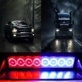 Hqrp 8 Led Car Deck Truck Dash Strobe Flash Warning Light Emergency 12v 4 Blue Plus Red Leds Coaster