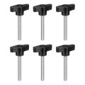 6pcs Clamping Screw Knob M6 X 50mm Metric Carbon Steel T Shaped Thumb Screws Handle For Quick Remove Hand Tightening 