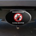 Neighborhood Sasq-watch Sasquatch Watch Funny Humor Oval Tow Trailer Hitch Cover Plug Insert