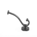 Renovators Supply Manufacturing Robe And Coat Double Hooks 5 In Black Wrought Iron Wall Mount Rustic Entry Way Hat Or Jacket 