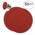 Hifrom 50pcs Sanding Discs 5 Inch 8 Hole Circular Dustless Hook And Loop Sandpaper Disks Orbital Sander Pads 10 Each Of 40 60