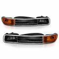 Amerilite Parking Lights Black Amber For G M C Yukon Sierra Passenger And Driver Side