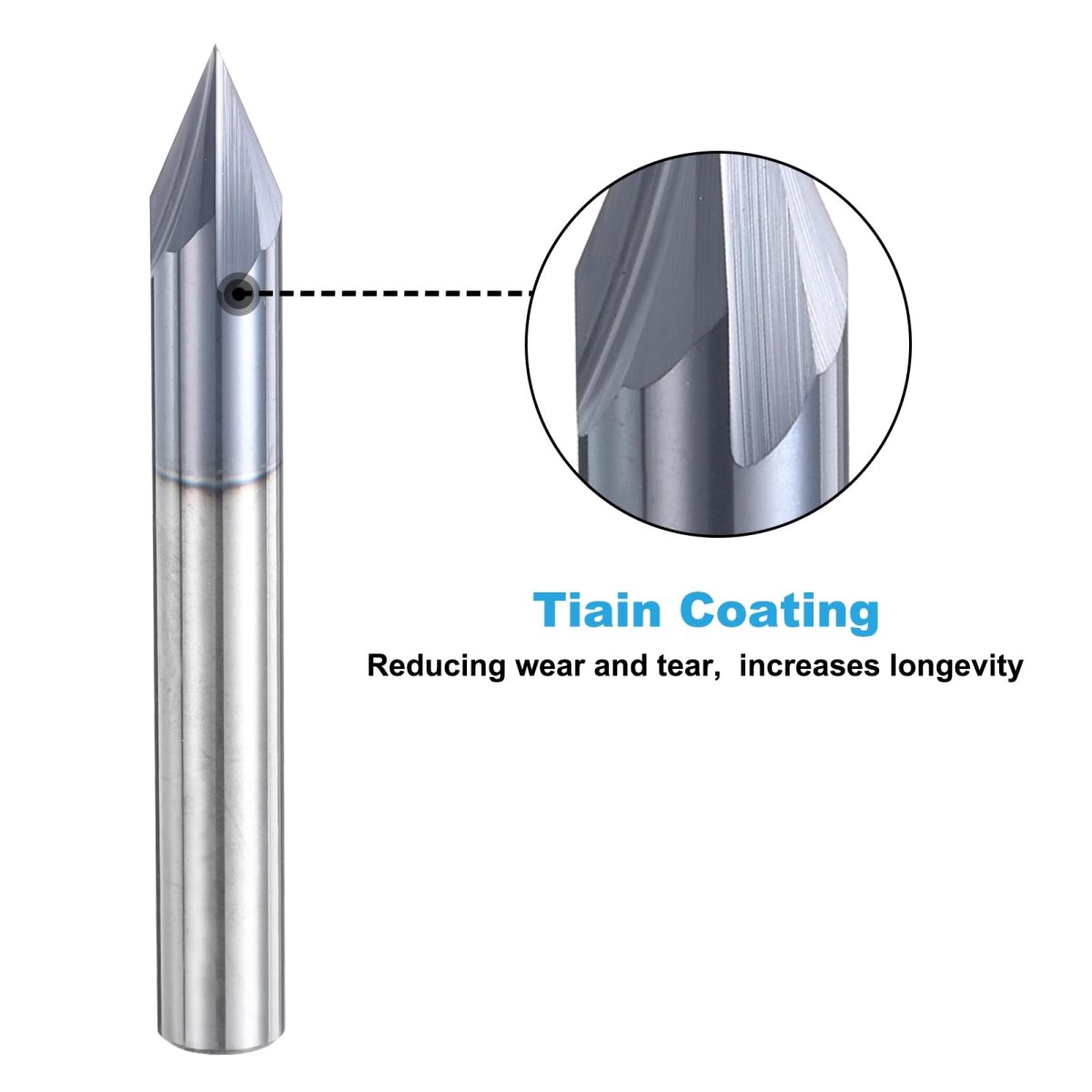 5 Pcs 45 Degrees V Groove Engraving Router Bit 1 In Shank Carbide End Mill With 4 Flutes Nano Coated Carving For Cnc Wood And