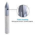 5 Pcs 45 Degrees V Groove Engraving Router Bit 1 In Shank Carbide End Mill With 4 Flutes Nano Coated Carving For Cnc Wood And