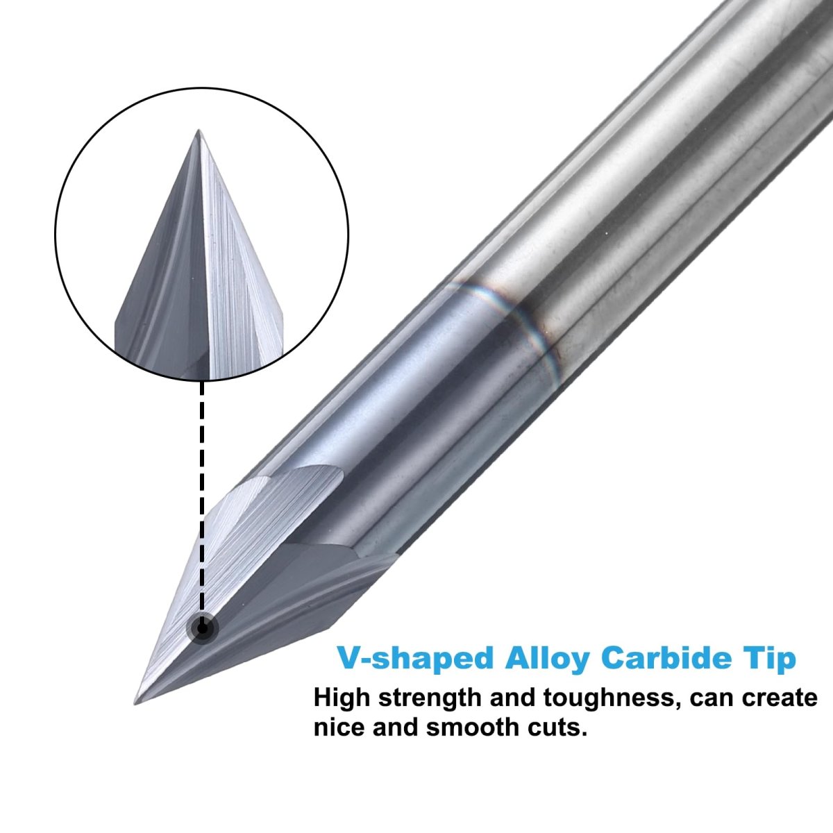 5 Pcs 45 Degrees V Groove Engraving Router Bit 1 In Shank Carbide End Mill With 4 Flutes Nano Coated Carving For Cnc Wood And