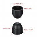 Uxcell Plastic Dome Nut Protection Cap Covers M16 Cover Black 50pcs