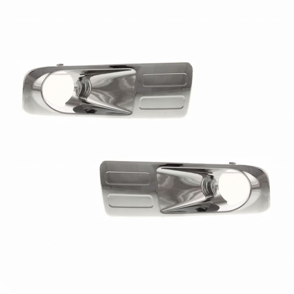 Fog Light Bezel Pair For Ford Fusion 2006 2007 2008 2009 Front Driver And Passenger Side Chrome Plastic Replaces Fo2598100