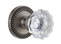 Grandeur Newport Rosette With Fontainebleau Crystal Knob Single Dummy Antique Pewter 