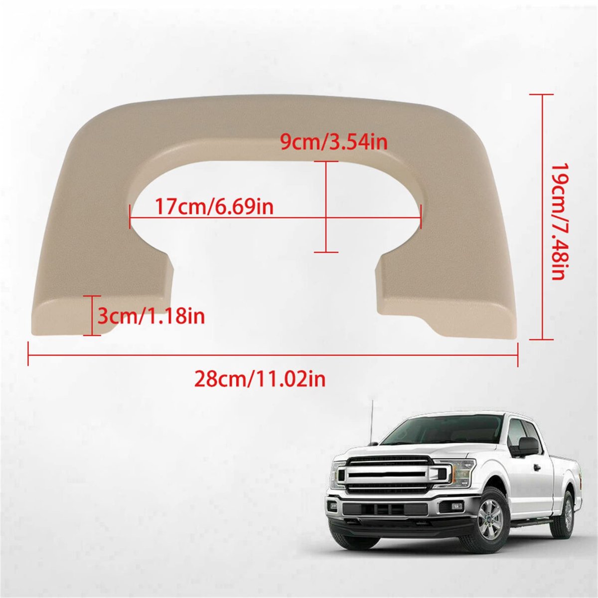 Center Console Cup Holder Pad Replacement For F150 1997-2003 Beige