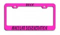 Buck Macular Degeneration Causes Pink Metal License Plate Frame Heavy Duty Steel Tag Holder For Us And Canada Vehicles 12 5 X 6 
