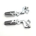 Motorcycle 1 25 Offset Mount Flame Foot Pegs Clamps For Honda Shadow Magna 750 Valkyrie 1800