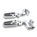 Motorcycle 1 25 Offset Mount Flame Foot Pegs Clamps For Honda Shadow Magna 750 Valkyrie 1800