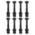 M10 X 85mm Carriage Bolt Kit 12 Set Round Head Square Neck Screws Bolts Includes Washers And Nuts Carbon Steel Black Oxide For 
