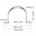Uxcell 100mm 4 Rigid Pipe Strap 2 Holes 304 Stainless Steel Tension Tube Clip Clamp 1pcs