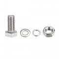 Uxcell M10 X 25mm Hex Head Screws Bolts Nuts Flat Lock Washers Kits 304 Stainless Steel Fully Thread Hexagon 4 Sets