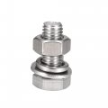 Uxcell M10 X 25mm Hex Head Screws Bolts Nuts Flat Lock Washers Kits 304 Stainless Steel Fully Thread Hexagon 4 Sets