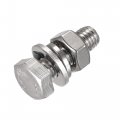 Uxcell M10 X 25mm Hex Head Screws Bolts Nuts Flat Lock Washers Kits 304 Stainless Steel Fully Thread Hexagon 4 Sets