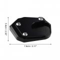 Uxcell 1 Set Aluminum Alloy Motorcycle Kickstand Plate Pad For Honda Cb125r 2018-2021 Extension Foot Support With Wrench Black