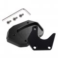 Uxcell 1 Set Aluminum Alloy Motorcycle Kickstand Plate Pad For Honda Cb125r 2018-2021 Extension Foot Support With Wrench Black