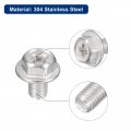 Uxcell M5x8mm Phillips Hex Head Flange Bolts 10pcs 304 Stainless Steelagon Hex Machine Screws
