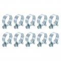 Uxcell 10pcs Mini Fuel Line Pipe Hose Clamp Clip Adjustable 21-23mm 83 -0 91 Injection Style Zinc Plated Tube Clamps