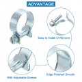 Uxcell 10pcs Mini Fuel Line Pipe Hose Clamp Clip Adjustable 21-23mm 83 -0 91 Injection Style Zinc Plated Tube Clamps