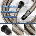 10an An-10 0 56 Id Cpe 25ft Fuel Line Hose With 10pcs Swivel End Fitting Adapter Kits Universal For Oil Gas Stainless Steel