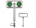 Lowrider Two Double Twisted Mirrors Chrome Green Reflectors Set Of Bike Pair Bicycle 2 