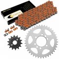 Caltric Orange Drive Chain And Sprockets Kit Compatible With Suzuki Ltz400 Quadsport Z400 2003-2008