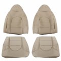 Driver And Passenger Side Bottom Top Lean Back Artificial Leather Seat Cover Tan Replacement For F250 F350 F450 F550 Lariat 